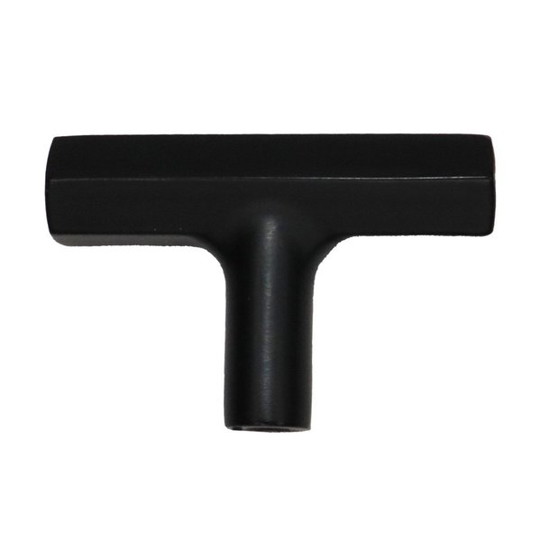 Emtek Mod Hex T Cabinet Knob Flat Black Finish 86728US19